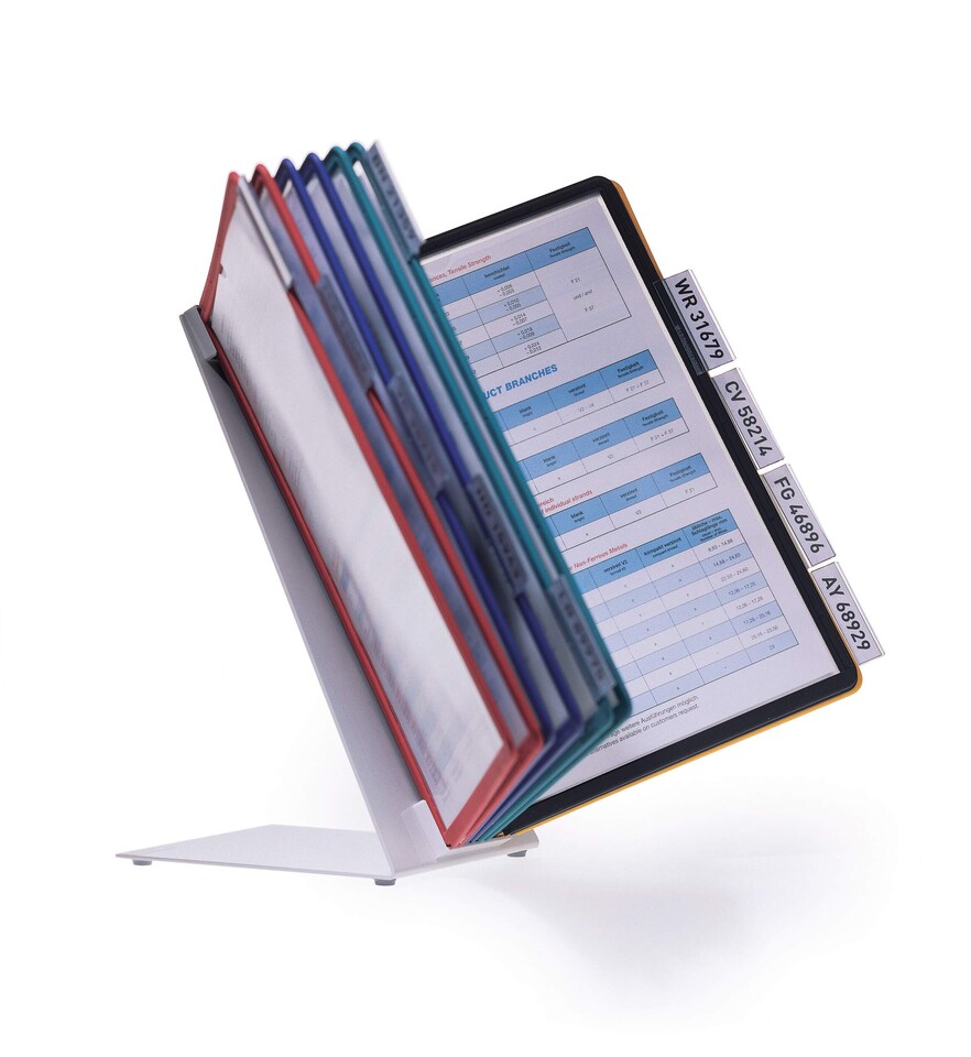 image 1 of Durable VARIO TABLE 10 Display Panel Desk Stand | 10 Panels | A4 Colour Coded