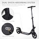 image 6 of HOMCOM Folding Kick Scooter Teens Adult Ride On Adjustable 2 Big Wheels Black