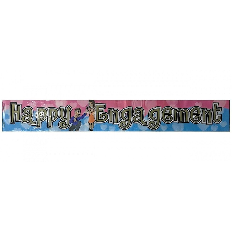 Amscan Hearts Engagement Banner - Pink/Blue/Gold - One Size