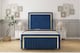 image 1 of Sloomy Boston Gold Navy Plush Bed Frame With 50" Upholstered Headboard 5' King