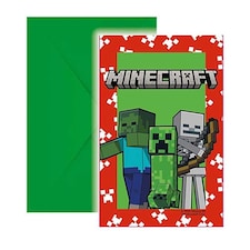 Minecraft Party Invitations with Envelopes - Pack of 6