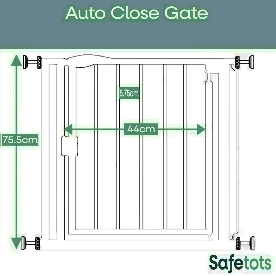image 1 of Bettacare Auto Close Stair Gate, 68.5cm - 75cm, Slate Grey, Narrow, Narrow Pressure Fit Safety Gate, Baby Gate