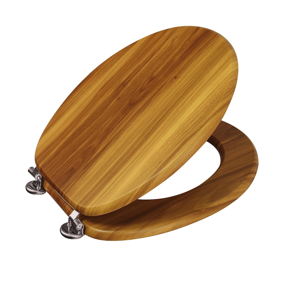 image 1 of Showerdrape Oxford Antique Pine Wooden Toilet Seat | Multi | 1