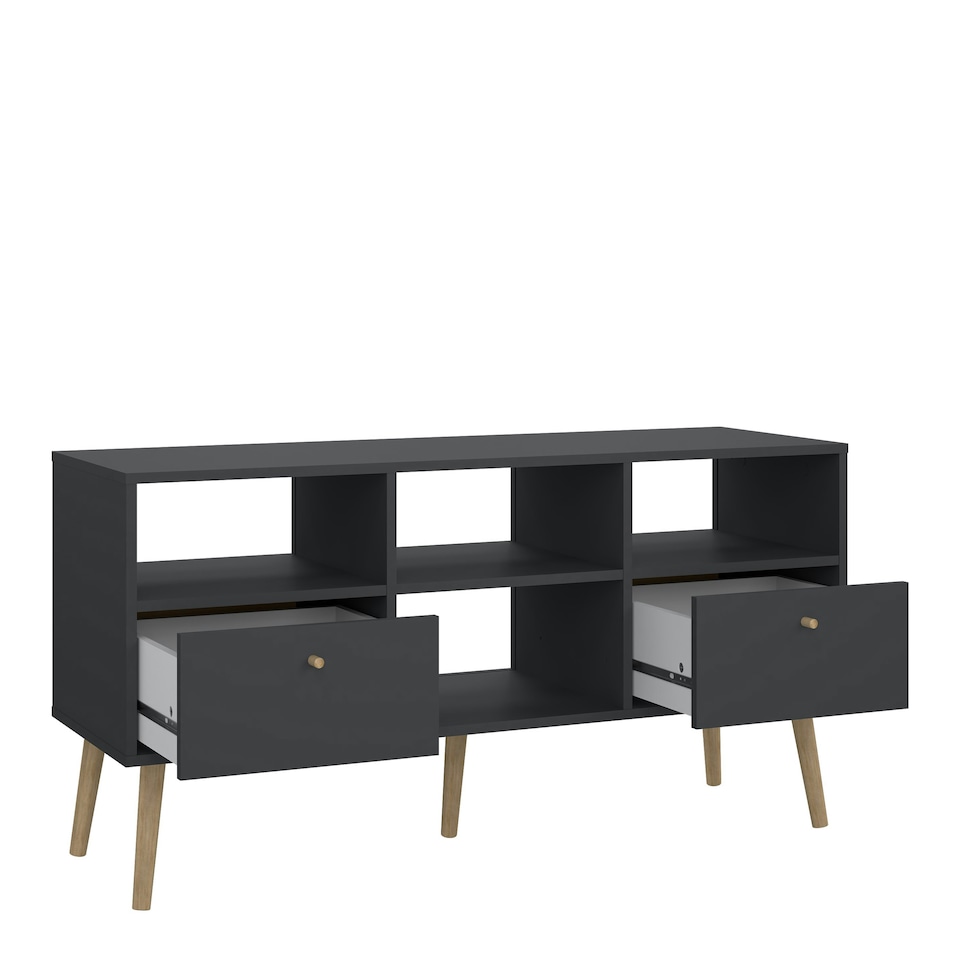 image 1 of Cumbria TV-Unit 2 Drawers Dark Grey