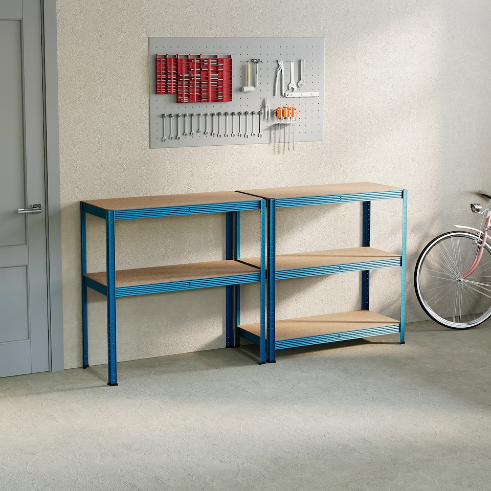 image 1 of Home Vida 5 Tier Large Heavy Duty Garage Shelves Adjustable Steel Shelving Storage Units - Blue - Holds 875kg - 1 Bay