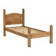 image 2 of Corona 3 Feet Bed Low Foot End - L206.5 x W101.5 x H117 cm - Distressed Waxed Pine