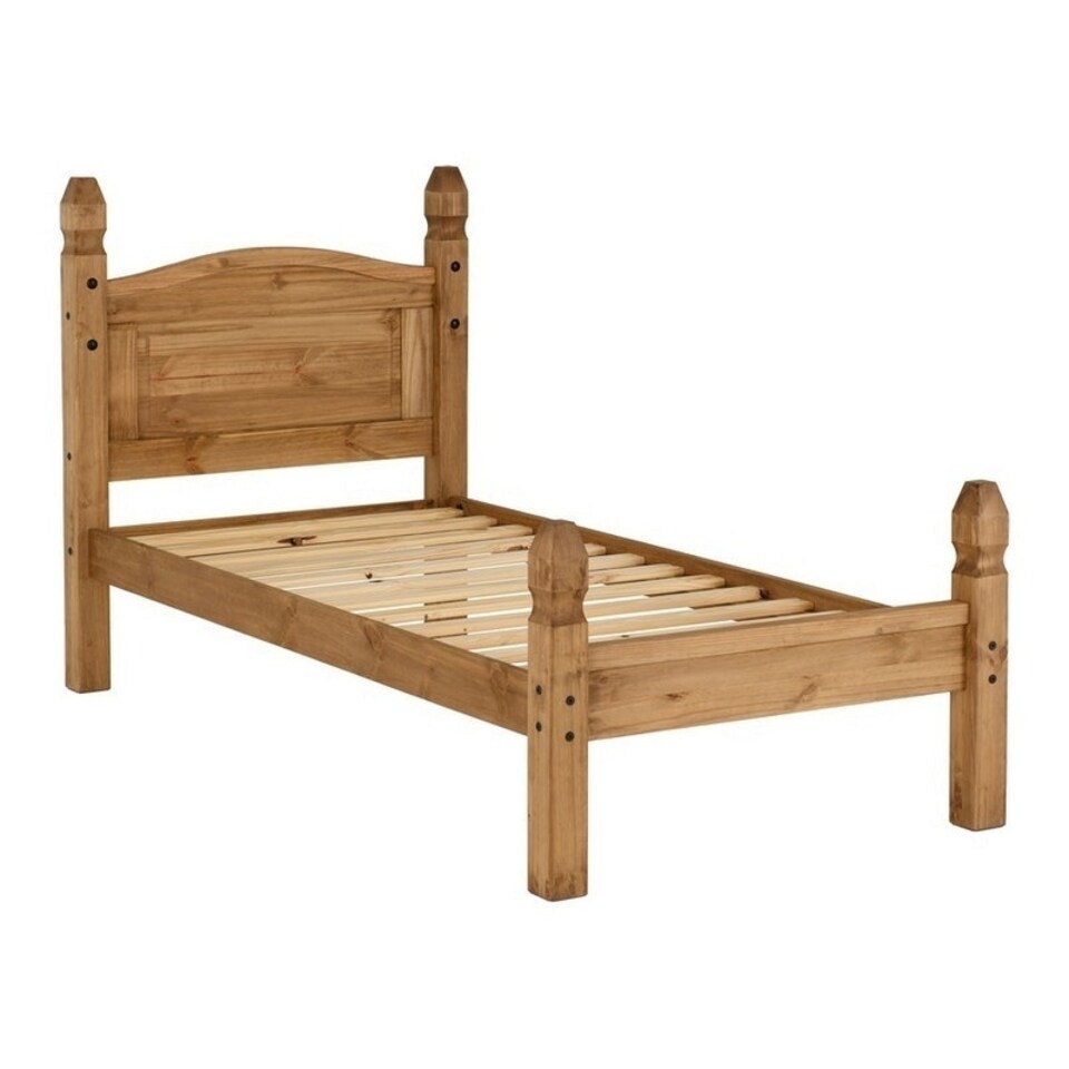 image 1 of Corona 3 Feet Bed Low Foot End - L206.5 x W101.5 x H117 cm - Distressed Waxed Pine