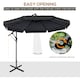 image 3 of Outsunny 2.7m Garden Banana Parasol Cantilever Umbrella with Crank Handle and Cross Base for Outdoor, Hanging Sun Shade, Black