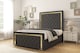 image 2 of Sloomy Sofia Gold Graphite Dumfries Bed Frame With 50" Upholstered Headboard 2'6 Small Single