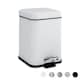 image 1 of Harbour Housewares Square Bathroom Pedal Bin - 3 Litre - White