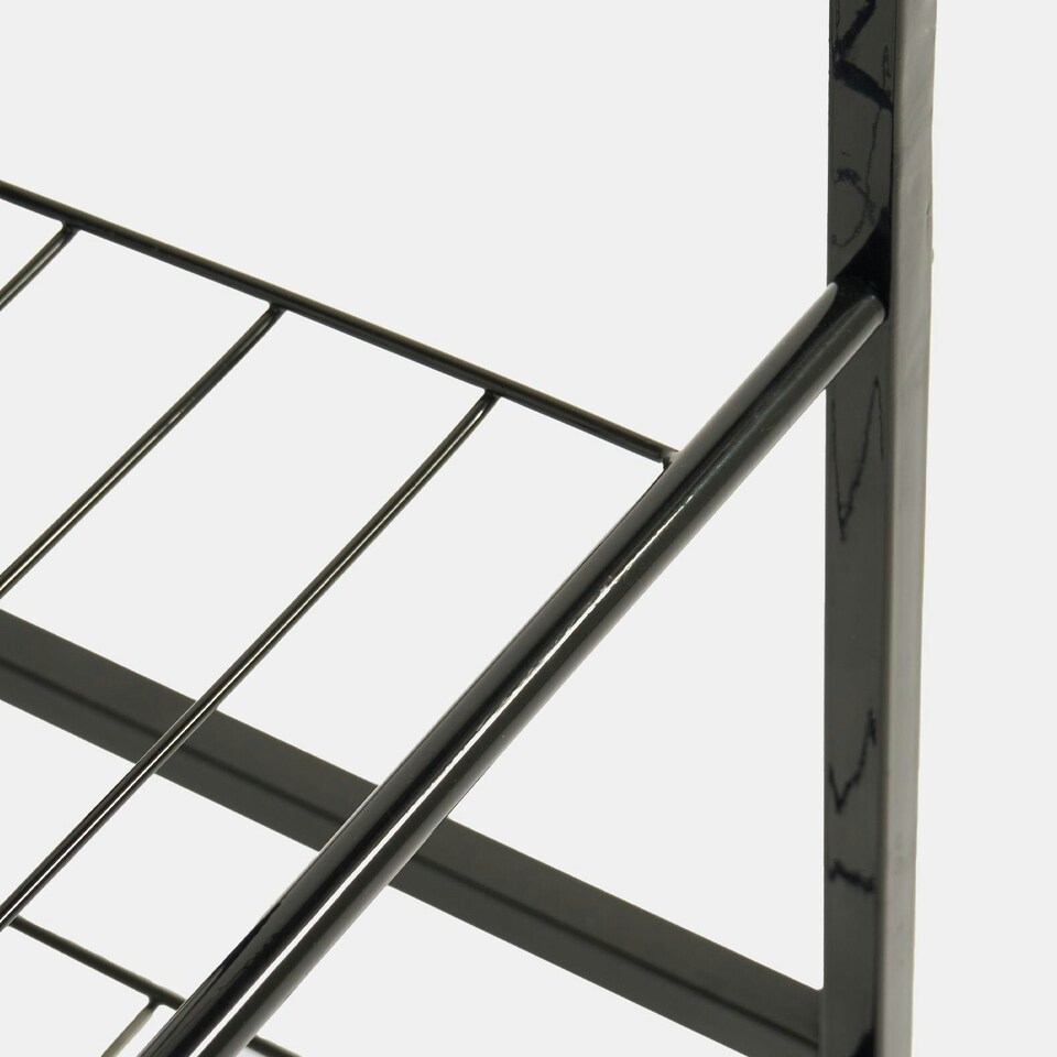 image 1 of OHS 4 Tier Home Hallway Bedroom Shoe Storage Organiser Wire Shelving Unit - Black
