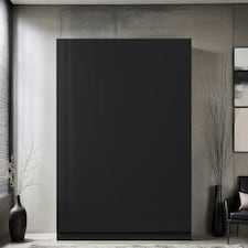FWStyle Stora 3 Door Wardrobe - Black Gloss Front Black