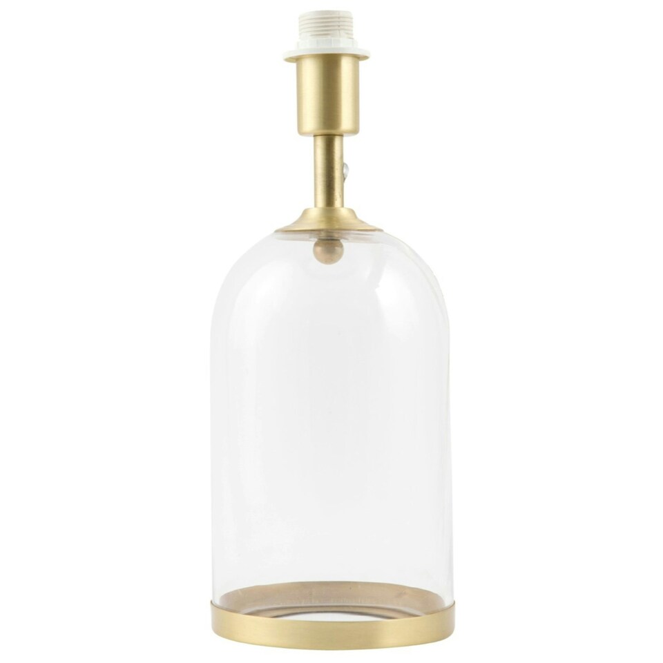 image 1 of First Choice Lighting Satin Brass and Glass Cloche Design Table Lamp Base Clear | Bronze