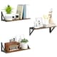 image 1 of HOMCOM Set of 3 Vintage Wall Shelves for Living Room Rustic Brown