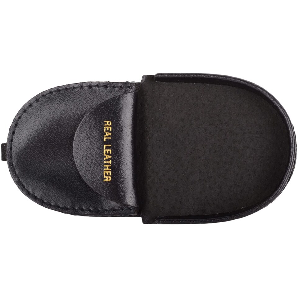 image 1 of Lorenz Real Leather Semi Round Money Tray Purse | Black | Black