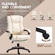 image 6 of Vinsetto Executive Office Chair for Home, PU Leather Computer Chair, Swivel Desk Chair with Footrest, Wheels, Adjustable Height, Cream White