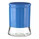 image 2 of Interiors by Premier Blue Steel Wrap Glass Storage Jar, 1500ml Capacity, Modern Design with Grey Steel Lid, Kitchen Storage