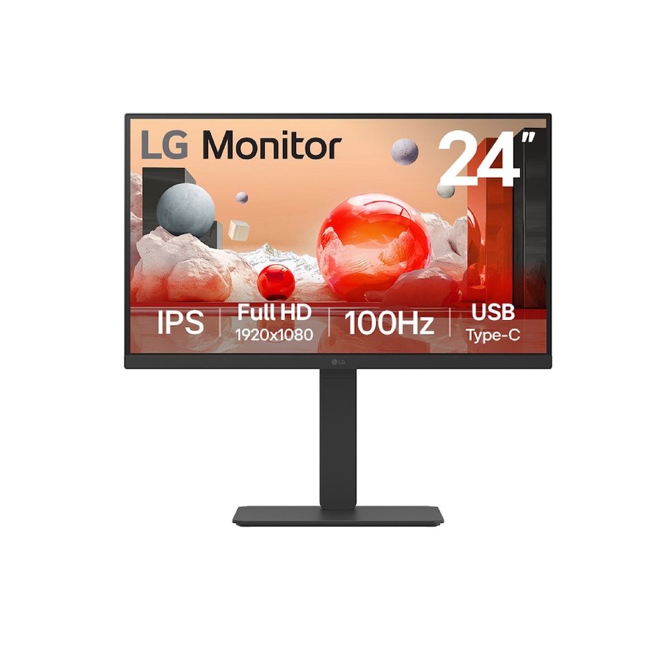 image 1 of LG 24BA750-B.AEK 23.8-Inch IPS Full HD 100Hz Height Adjustable Monitor with Speakers