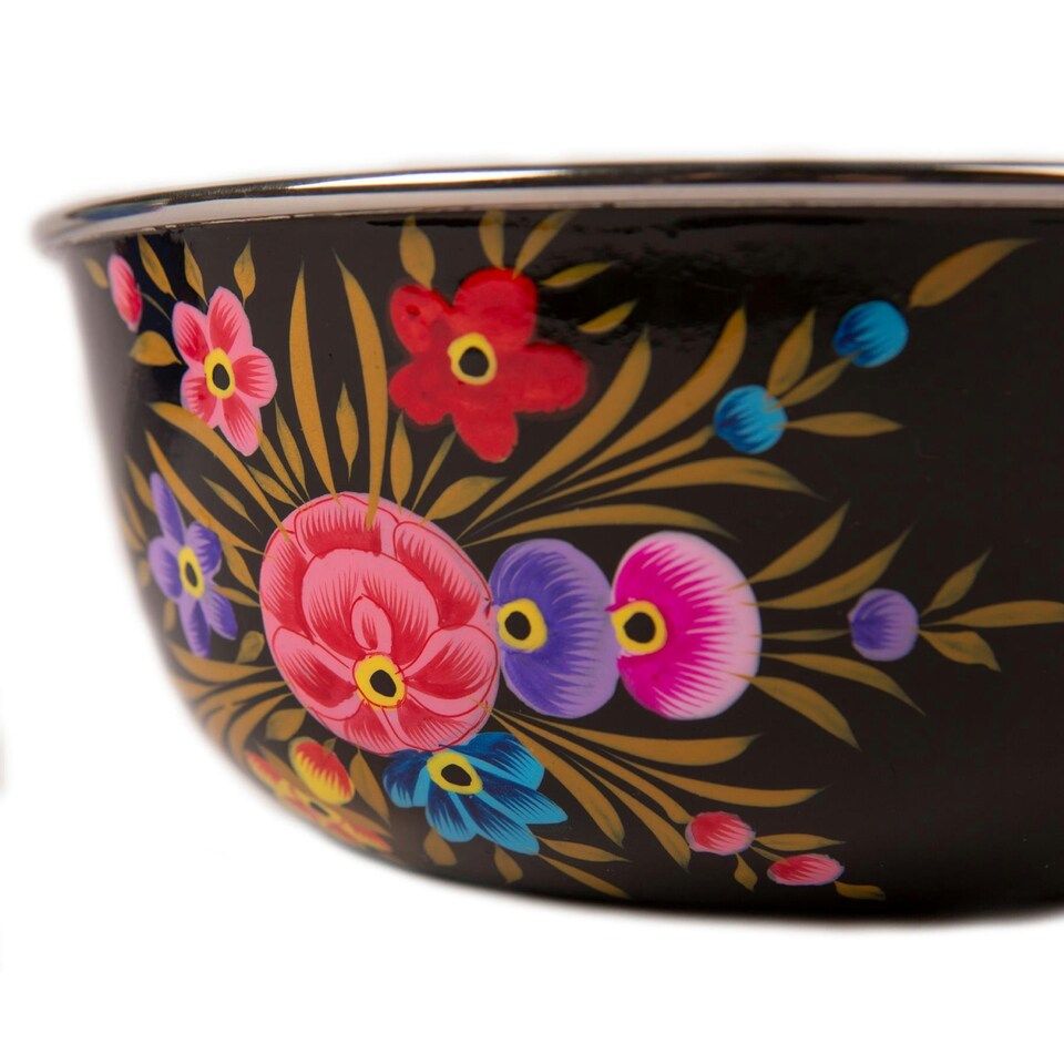 image 1 of BillyCan Hand-Painted Picnic Snack Bowls - 14.5cm - Carbon Pansy - Pack of 6 Grey