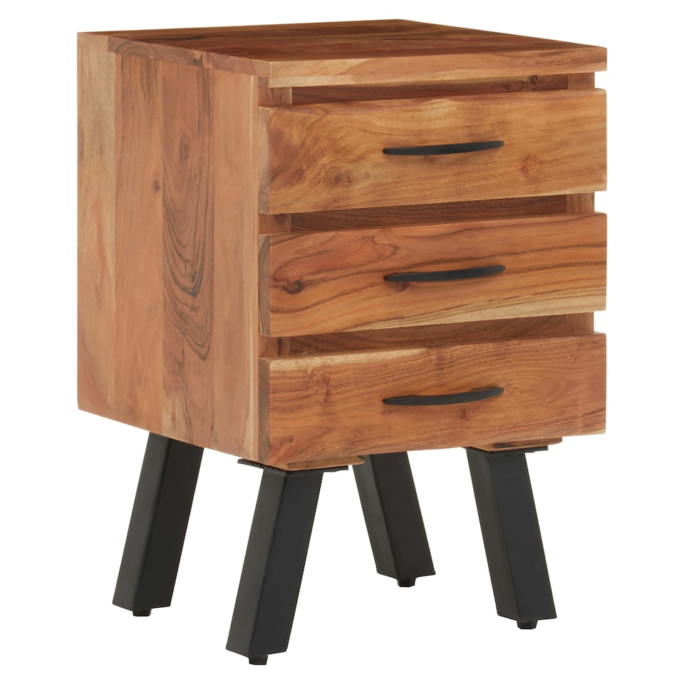 image 1 of Interiors by Premier Three Drawer Acacia Side Table Brown