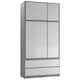 image 1 of 120cm 3 Sliding Doors Children Kids Wardrobe Bedroom Storage Closet Hanging Rail | Multi | Grey with Black Doors | 1