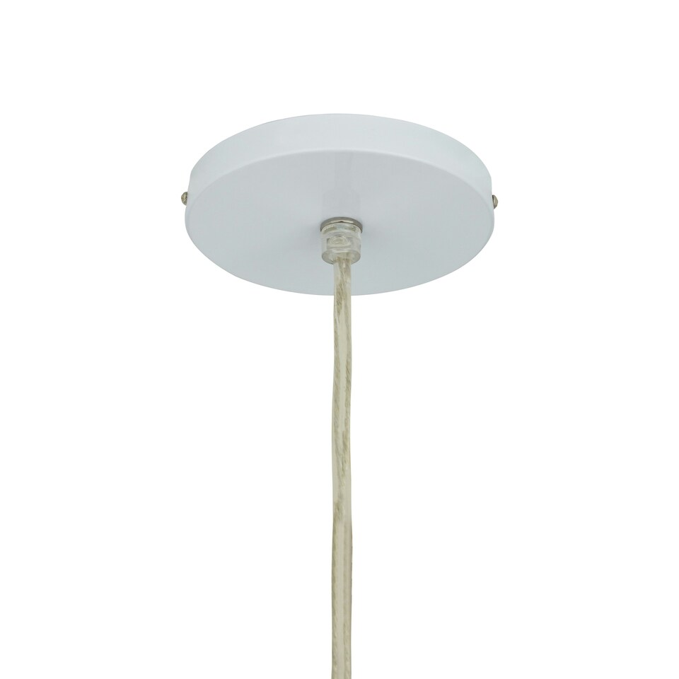 image 1 of Interiors by Premier Jasper White Finish Pendant Light with Chrome Detail