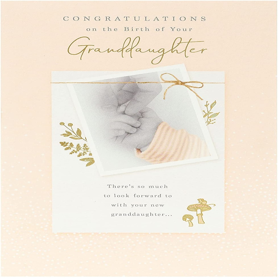 image 1 of Gold Foil Details New Granddaughter Congratulations Card