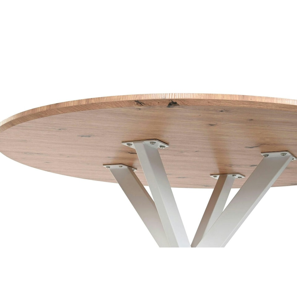 image 1 of Dining Table Home ESPRIT White Brown Iron MDF Wood 120 x 120 x 75 cm N/A