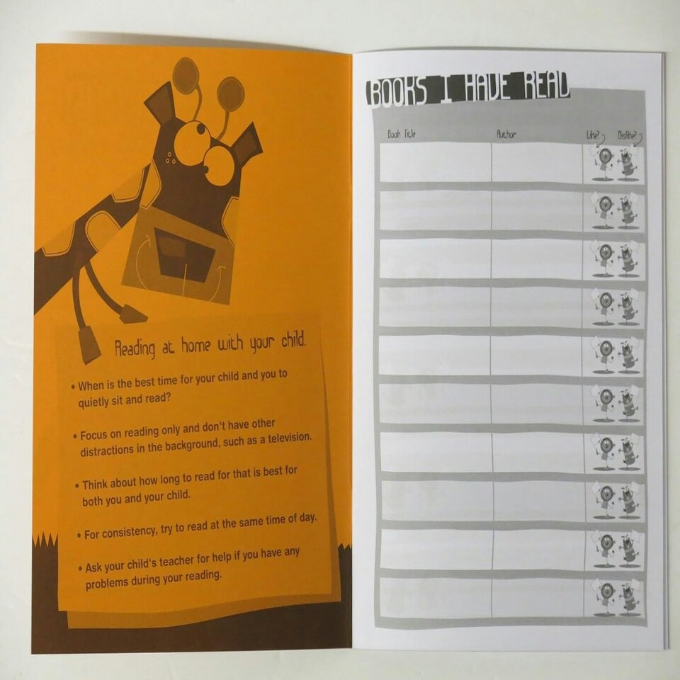 image 1 of Silvine A5 reading record book (key stage one KS1 edition) - orange cover