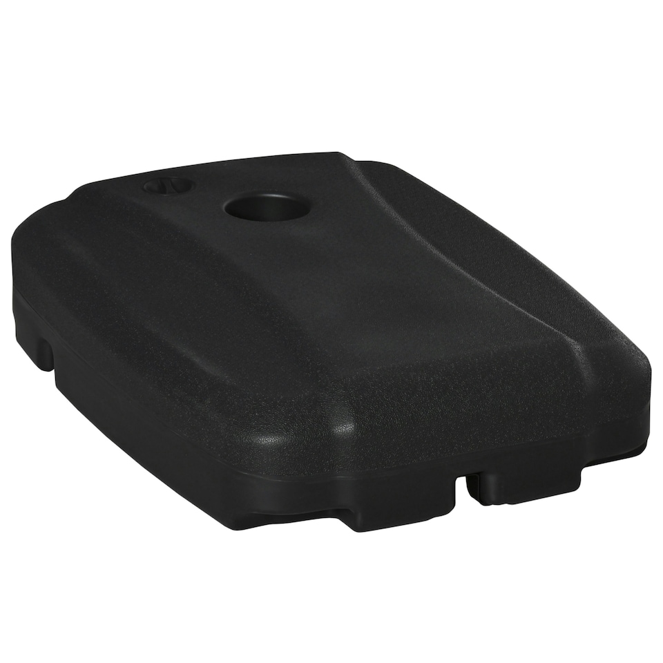 image 1 of Outsunny 7.5kg Parasol Base w/ Wheels Water and Sand, Up to 100kg Black