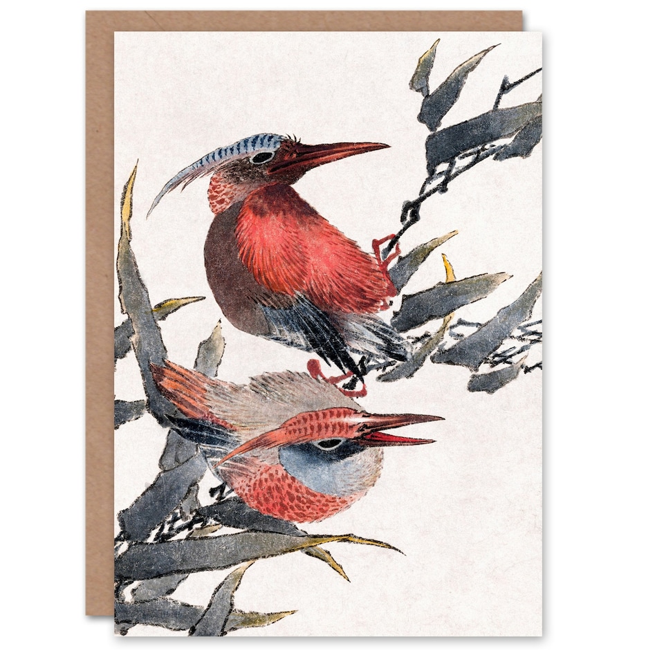 image 1 of Katsushika Hokusai Japanese Art Card Album of Sketches Birds 1841