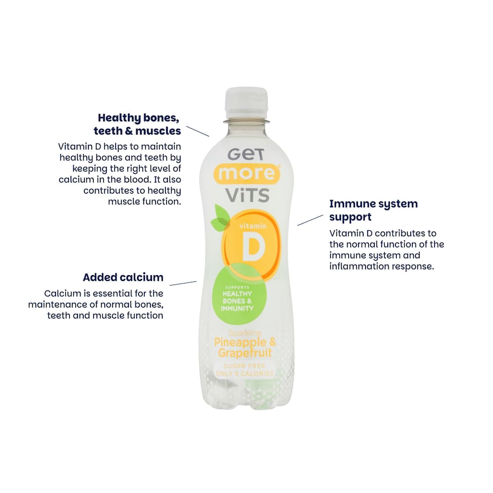 image 1 of Get More Vitamin D Sparkling Pineapple & Grapefruit 12x500ml