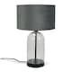 image 4 of ValueLights Jessy Black Metal Table Lamp Grey Velvet Shade