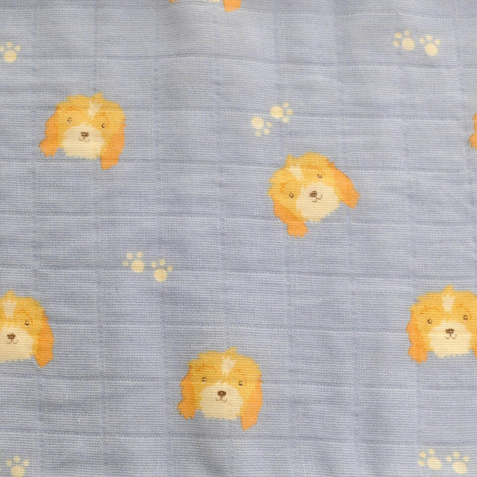 image 1 of Ziggle Muslin Square 3 Pack - Blue - Tractor, Dinosaur & Dog