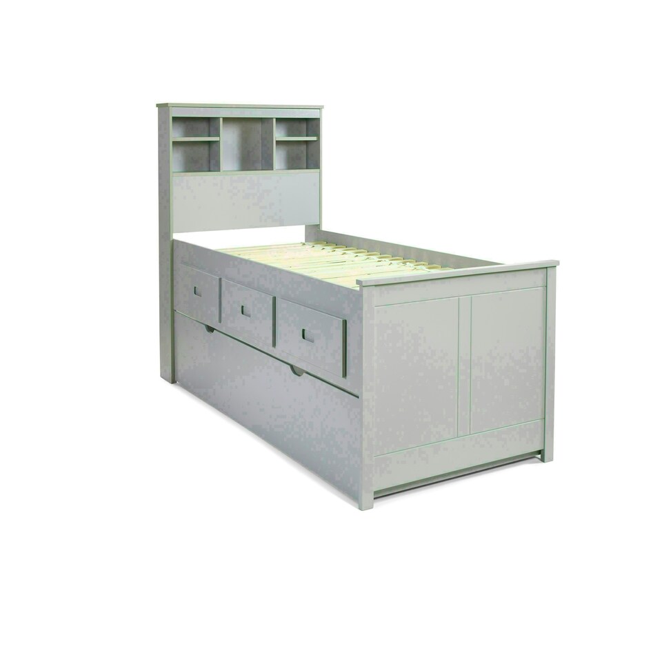 image 1 of Veera Grey Guest Bed With Drawers No trundle And Noah Memory Foam Mattress