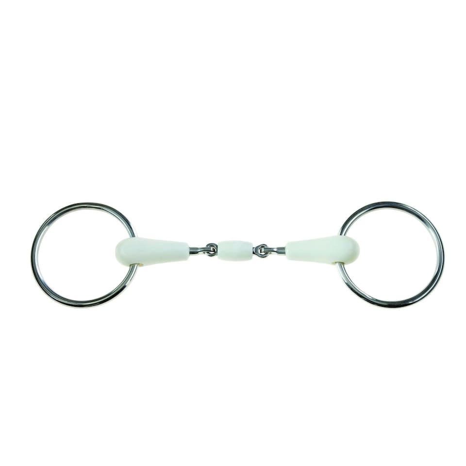 Korsteel Flexi Loose Ring Oval Link Snaffle Bit - Ivory - 4.5in