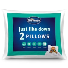 Silentnight Just Like Down Bed Pillows, Hypoallergenic, Made in the UK, 2 Pack