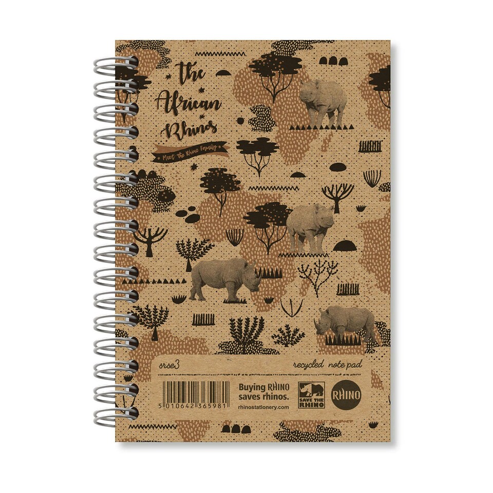image 1 of Rhino A6 Recycled 200 Page 7mm Lined Softback Twinwire Notebook