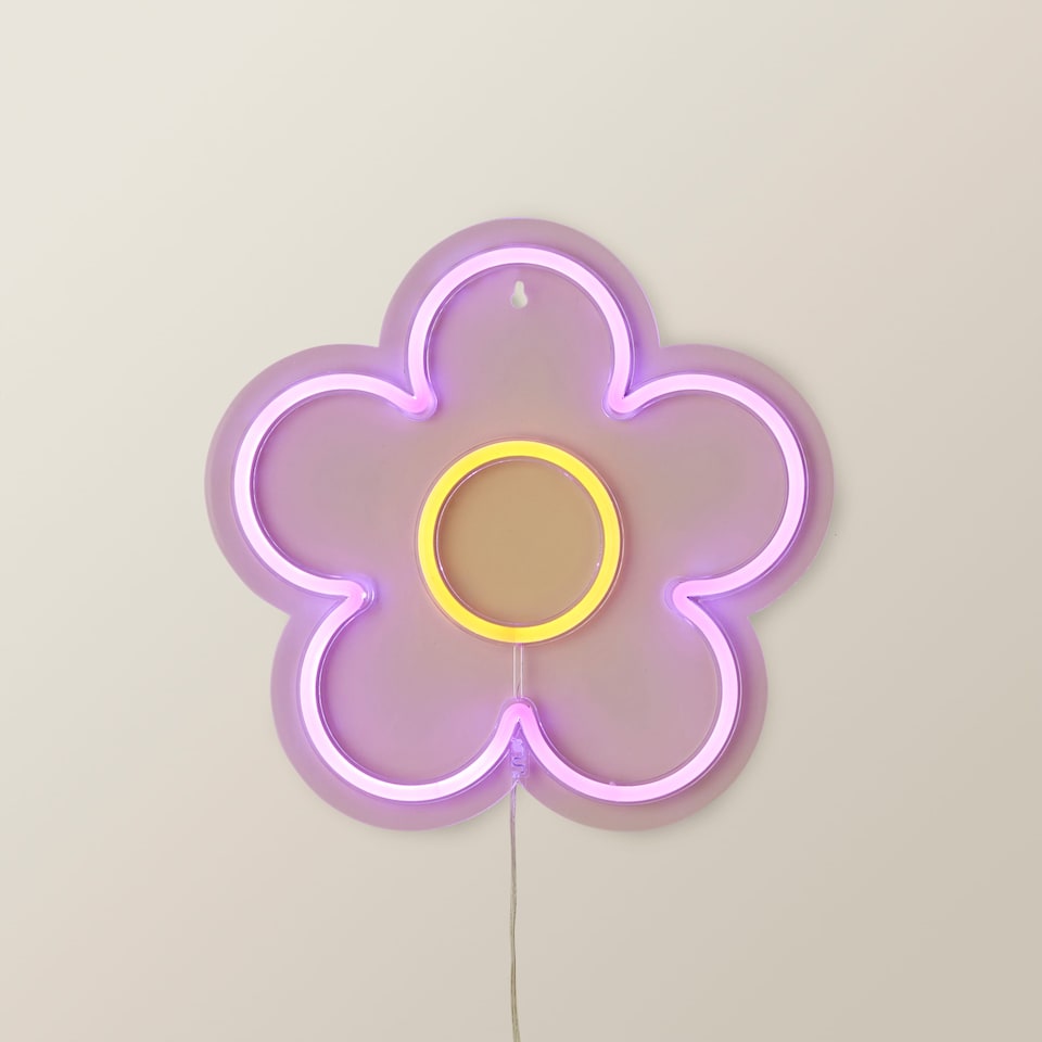 image 1 of ValueLights Flower Neon Sign Deoration Wall Light | Multi