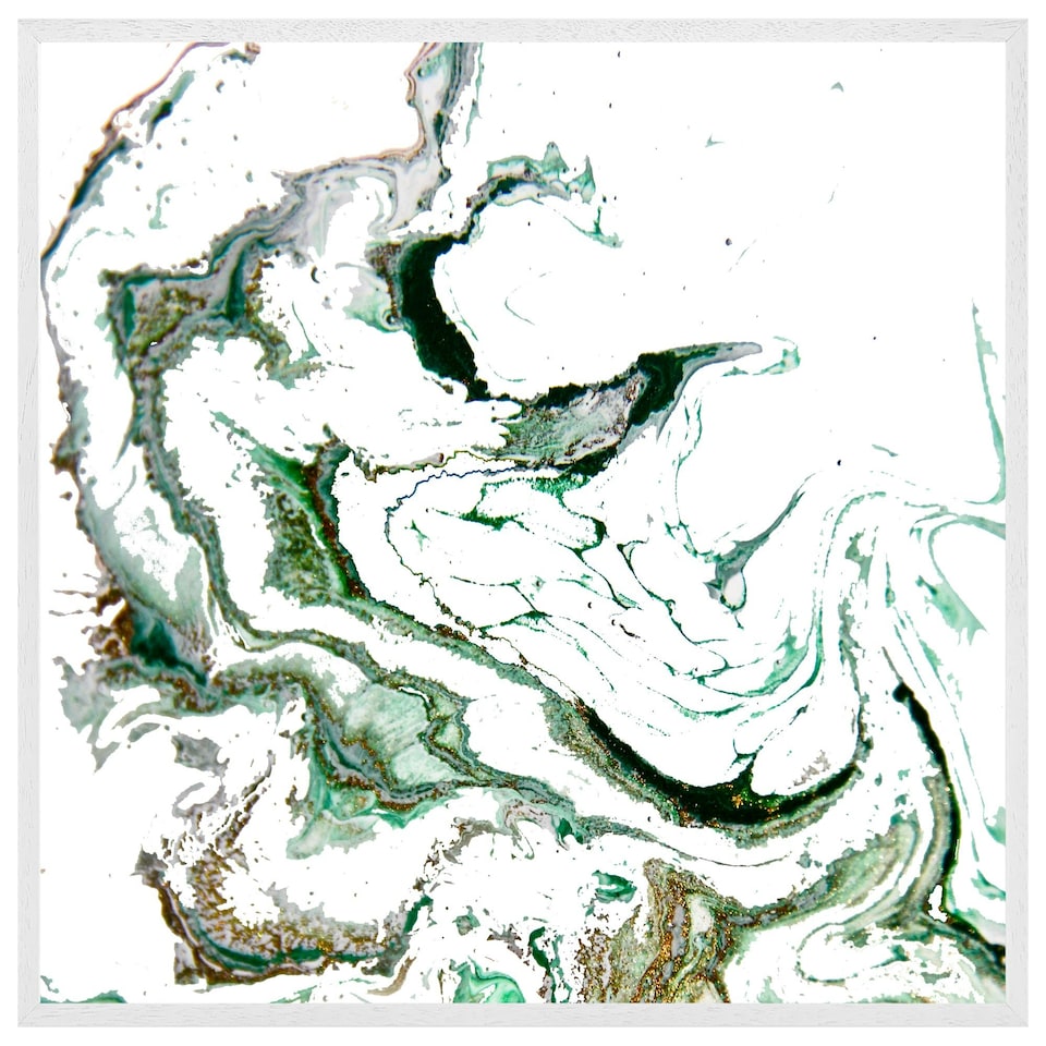 image 1 of Green marble (Picture Frame) White | XL