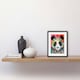 image 2 of Panda Spirit Animal Portrait Folk Art Watercolour Painting 9x7" Black Framed Wall Art Print