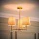 image 3 of ValueLights Kincaid 3 Arm Gold Chandelier Ceiling Light Taper Shades and Bulbs