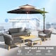 image 4 of Outsunny 3 m Cantilever Roma Parasol with LED Solar Lights, Crank and Tilt, Aluminium Frame, Cross Base and Adjustable Canopy 360 Rotating Sun Umbrella with 2Tier Shade, Grey