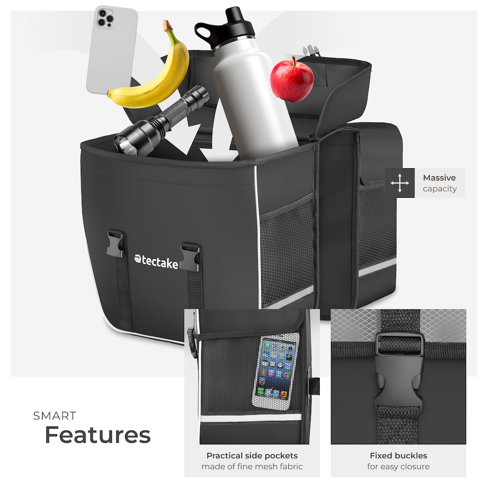 image 1 of Bike pannier bag with reflective strips 35l