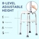 image 7 of HOMCOM Shower Chair, Adjustable Height Shower Stool with Aluminium Frame and Non-Slip Feet, Bathtub Stool Seat for Elderly Disabled Handicap, White