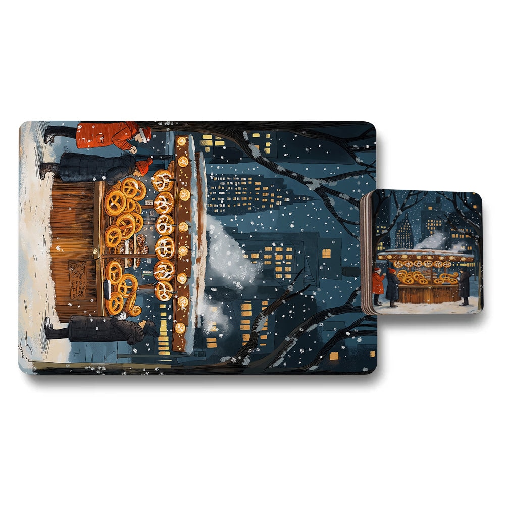 Designer Artwork Placemats And Coasters Set With Wood Backing, High End Print Quality, Limited Edition