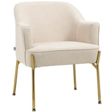 HOMCOM Fabric Armchair Accent Chair w/ Metal Legs for Living Room