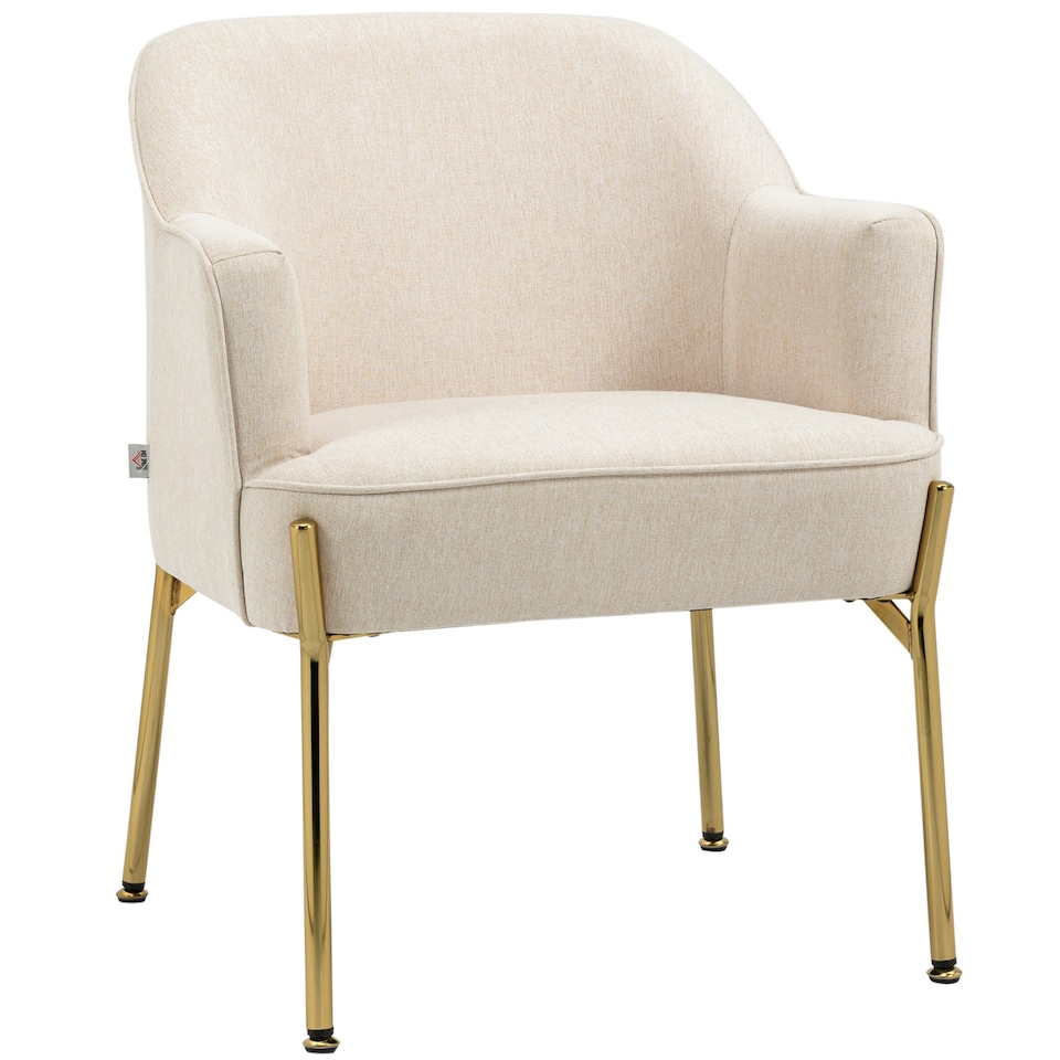image 1 of HOMCOM Fabric Armchair Accent Chair w/ Metal Legs for Living Room