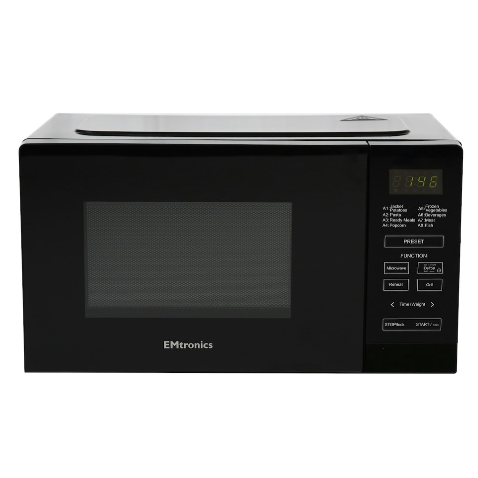 image 1 of EMtronics 20L 700W Microwave With 800W Grill - Black
