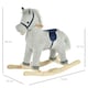 image 7 of HOMCOM Children's Rocking Horse Ride-On Sound Wood Base Handlebars 36-72 Months